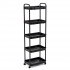 Этажерка мобильная пятиярусная универсальная пластиковая черная 41*25*127см SW-00002109