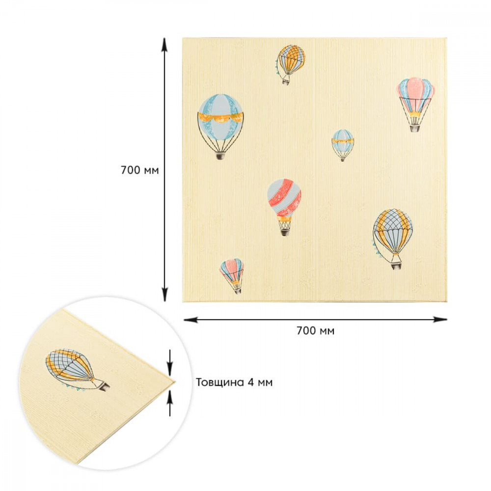 Панель стінова 3D 700*700*4mm повітряні кулі фактурна текстура (D) SW-00001972