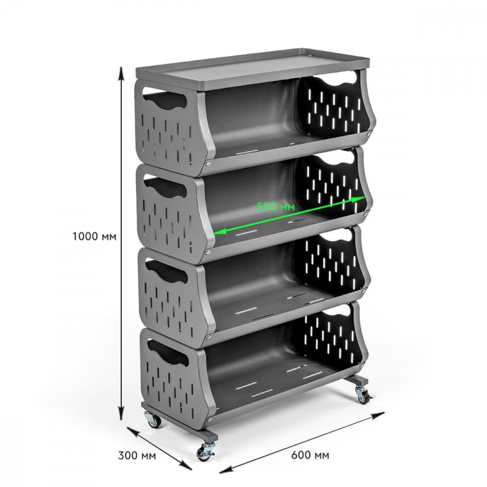 Стелаж універсальний для зберігання чотириярусний 60*30*100см SW-00002260
