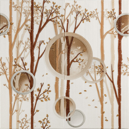 Панель стеновая 3D 700х700х4мм деревья с кругами (D) SW-00001987 Панель стеновая 3D 700х700х4мм деревья с кругами (D) SW-00001987