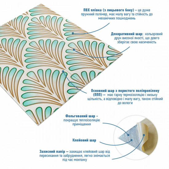 Панель стінова 3D 680х680х4мм коричнево-зелений візерунок (D) SW-00001988 Панель стінова 3D 680х680х4мм коричнево-зелений візерунок (D) SW-00001988