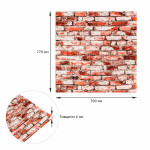 Декоративная 3D панель самоклейка под кирпич Красно-Белая 700х770х4мм (341) SW-00000533