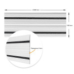 Плинтус РР самоклеющийся белый с чёрной полоской 2300*140*4мм (D) SW-00001810