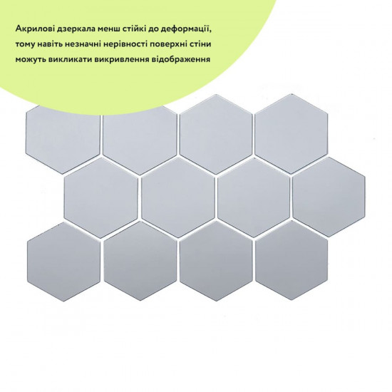 Дзеркальний декор акриловий самоклеючий 125*105мм срібло,12шт (D) SW-00002513 Дзеркальний декор акриловий самоклеючий 125*105мм срібло,12шт (D) SW-00002513
