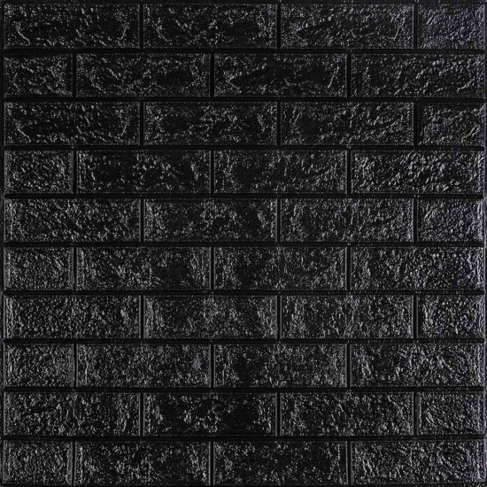 3D панель самоклеющаяся кирпич Черный 700x770x3мм (019-3) SW-00000584 3D панель самоклеющаяся кирпич Черный 700x770x3мм (019-3) SW-00000584