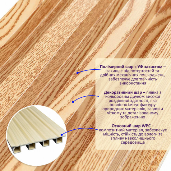 Декоративная стеновая рейка сосна 3000*160*23мм (D) SW-00001526 Декоративная стеновая рейка сосна 3000*160*23мм (D) SW-00001526