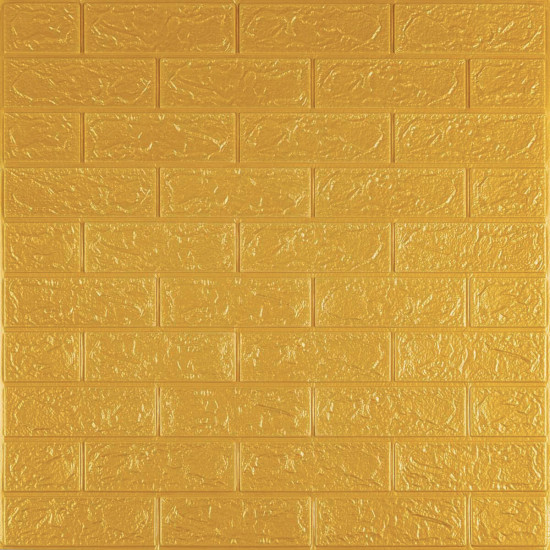 3D панель самоклеющаяся кирпич Золотой 700x770x3мм (011-3) SW-00000676 3D панель самоклеющаяся кирпич Золотой 700x770x3мм (011-3) SW-00000676