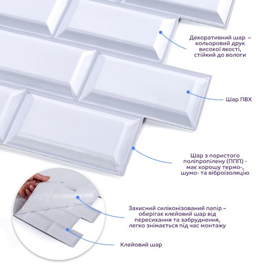 Декоративная ПВХ плитка на самоклейке кирпич 300х300х5мм, цена за 1 шт. (СПП-501) SW-00000665 Декоративная ПВХ плитка на самоклейке кирпич 300х300х5мм, цена за 1 шт. (СПП-501) SW-00000665