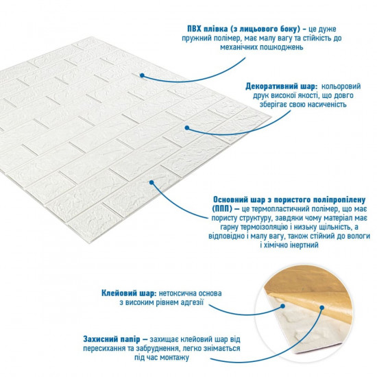 Панель стінова 3D 700х770х2мм БІЛИЙ (D) SW-00001914 Панель стінова 3D 700х770х2мм БІЛИЙ (D) SW-00001914