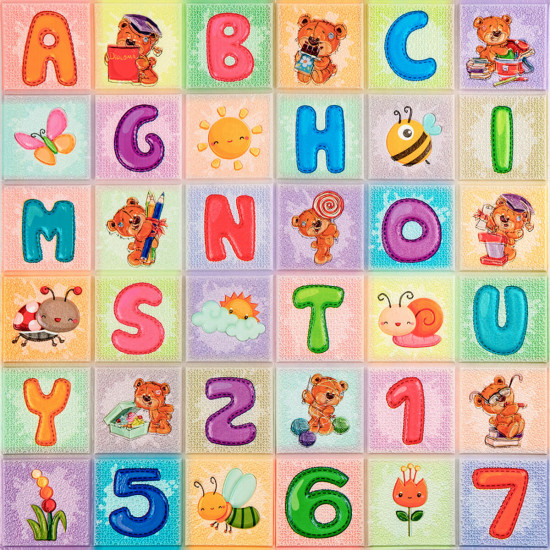 Набір панелей стінових 3D Абетка (2шт) 700*1400*4mm (D) SW-00002352 Набір панелей стінових 3D Абетка (2шт) 700*1400*4mm (D) SW-00002352