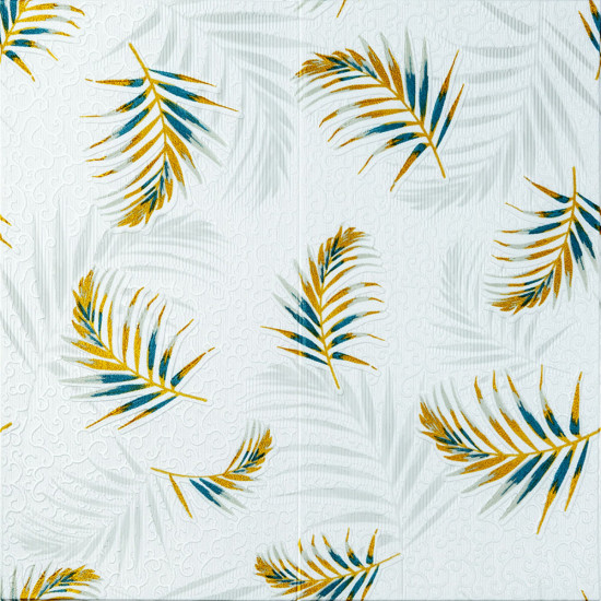 Панель стінова 3D 680х670х4мм папороть на білому фоні (D) SW-00001981 Панель стінова 3D 680х670х4мм папороть на білому фоні (D) SW-00001981