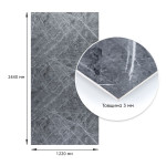 Декоративна ПВХ плита сірий натуральний мармур 1,22х2,44мх3мм SW-00001406
