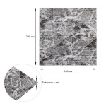 Самоклеюча декоративна 3D панель камінь чорно-білий мармур 700х700х7мм (154) SW-00000219