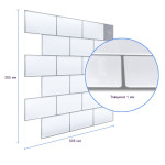 Самоклеюча поліуретанова плитка біла цегла 305х305х1мм (D) SW-00001193