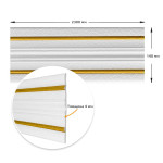 Плінтус РР самоклеючий білий з золотою смужкою 2300*140*4мм (D) SW-00001812