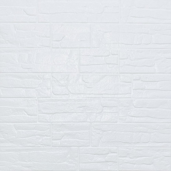 Самоклеящаяся декоративная 3D панель камень Белый рваный кирпич 700х770х5мм (155) SW-00000484