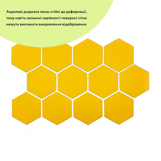 Дзеркальний декор акриловий самоклеючий 85*95мм золото, 12шт (D) SW-00002516