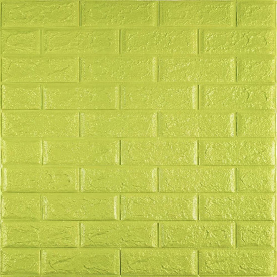 3D панель самоклеющаяся кирпич оттенок лайма 700х770х5мм (300-5) SW-00001331 3D панель самоклеющаяся кирпич оттенок лайма 700х770х5мм (300-5) SW-00001331