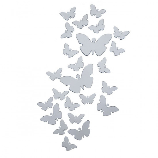 Дзеркальний декор акриловий самоклеючий Метелики срібло,25шт (D) SW-00002521 Дзеркальний декор акриловий самоклеючий Метелики срібло,25шт (D) SW-00002521