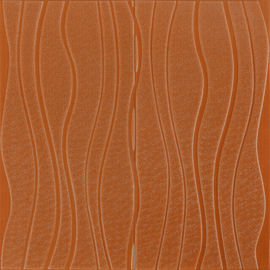 Самоклеюча декоративна настінно-стельова 3D панель коричневі хвилі 700x700x7мм (366) SW-00000849