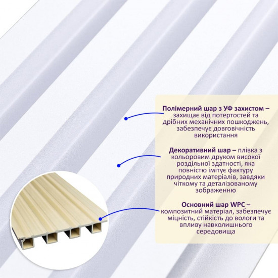 Декоративная стеновая рейка перламутр 3000*160*23мм (D) SW-00001533 Декоративная стеновая рейка перламутр 3000*160*23мм (D) SW-00001533