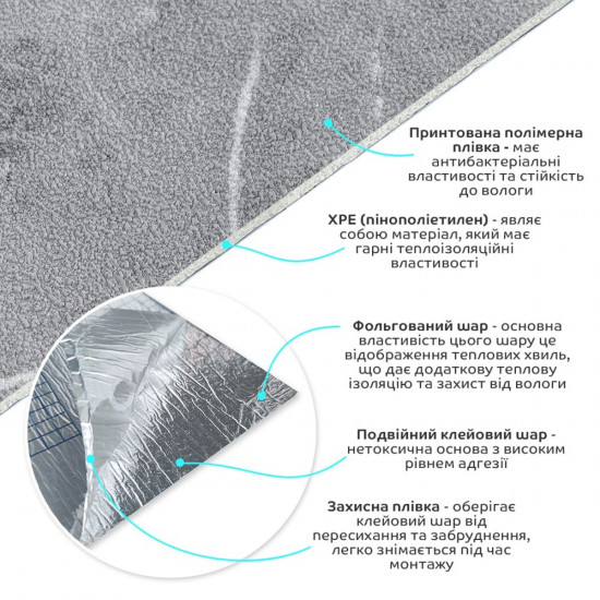 Шпалери на самоклейці сірий мармур 2800*500*2мм (D) SW-00001414 Шпалери на самоклейці сірий мармур 2800*500*2мм (D) SW-00001414