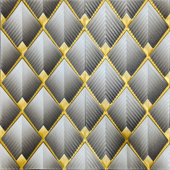 Панель стеновая 3D 700х700х4мм ромбы серые (D) SW-00001986 Панель стеновая 3D 700х700х4мм ромбы серые (D) SW-00001986