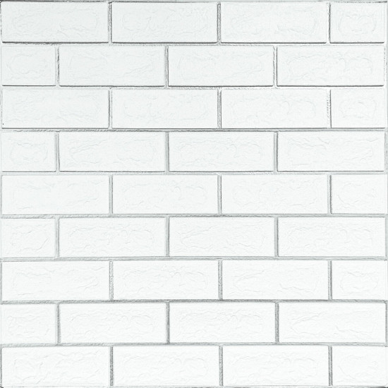 Панель стінова 70*70cm*5mm біла цегла зі сріблом (D) SW-00001502 Панель стінова 70*70cm*5mm біла цегла зі сріблом (D) SW-00001502