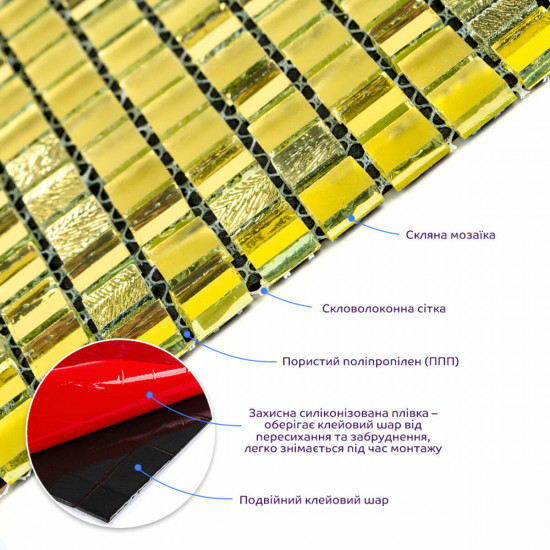 Мозаика зеркальная золото 298х298х4,5мм SW-00002372 Мозаика зеркальная золото 298х298х4,5мм SW-00002372