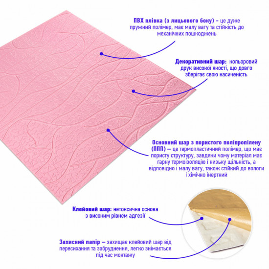 Панель 3D Pink 700*700*6mm (D) SW-00001950 Панель 3D Pink 700*700*6mm (D) SW-00001950