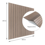 Покриття вінілове самоклеюче 3D рейки тік горіховий 600*600*2,8мм (D) SW-00002202