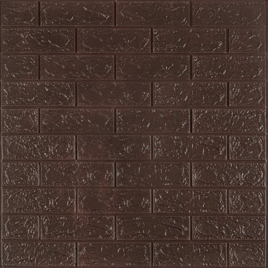 3D панель самоклеющаяся кирпич Чёрный шоколад 700x770x3мм (018-3) SW-00000543 3D панель самоклеющаяся кирпич Чёрный шоколад 700x770x3мм (018-3) SW-00000543