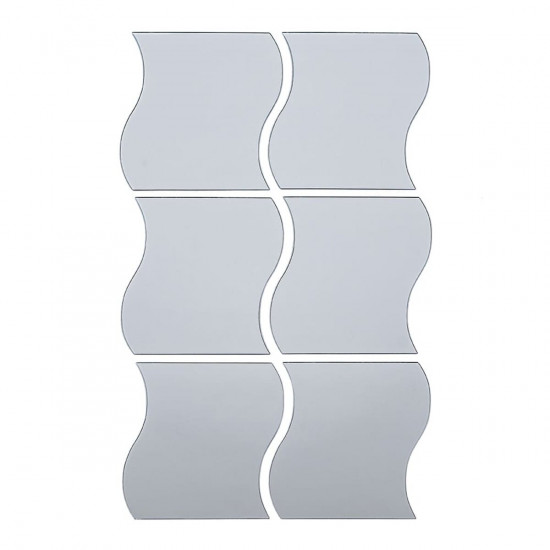 Дзеркальний декор акриловий самоклеючий 120*80мм срібло, 6шт (D) SW-00002509 Дзеркальний декор акриловий самоклеючий 120*80мм срібло, 6шт (D) SW-00002509