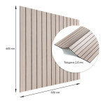 Покриття вінілове самоклеюче 3D рейки ясен кремовий 600*600*2,8мм (D) SW-00002199