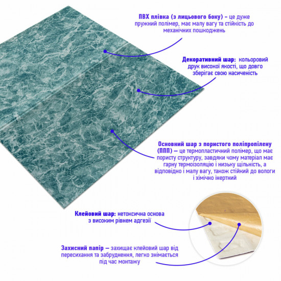 Декоративная 3D панель самоклейка Морская мраморная плитка 700x700x4мм (362) SW-00000530 Декоративная 3D панель самоклейка Морская мраморная плитка 700x700x4мм (362) SW-00000530