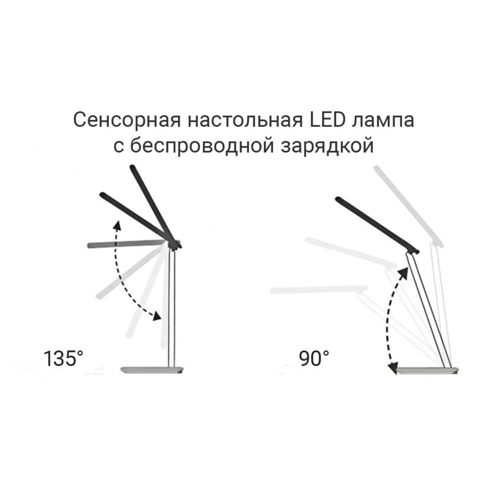 Настольная ЛЕД лампа с беспроводной зарядкой Qi (Чи) Белая